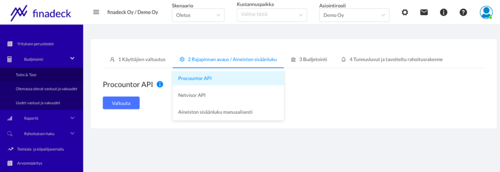 Integrointi – Talousjohtamisen – ja raportoinnin ohjelmisto Integrointi - Talousjohtamisen - ja raportoinnin ohjelmisto