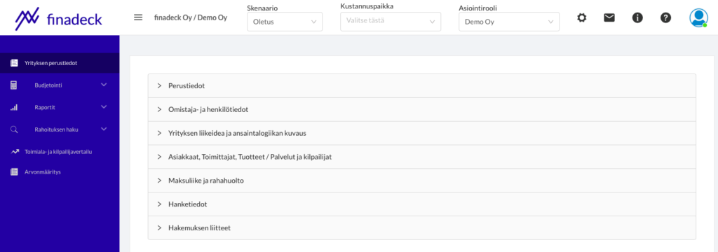 Yrityksen perustiedot – Talousjohtamisen ja raportoinnin ohjelmisto Yrityksen perustiedot - Talousjohtamisen ja raportoinnin ohjelmisto